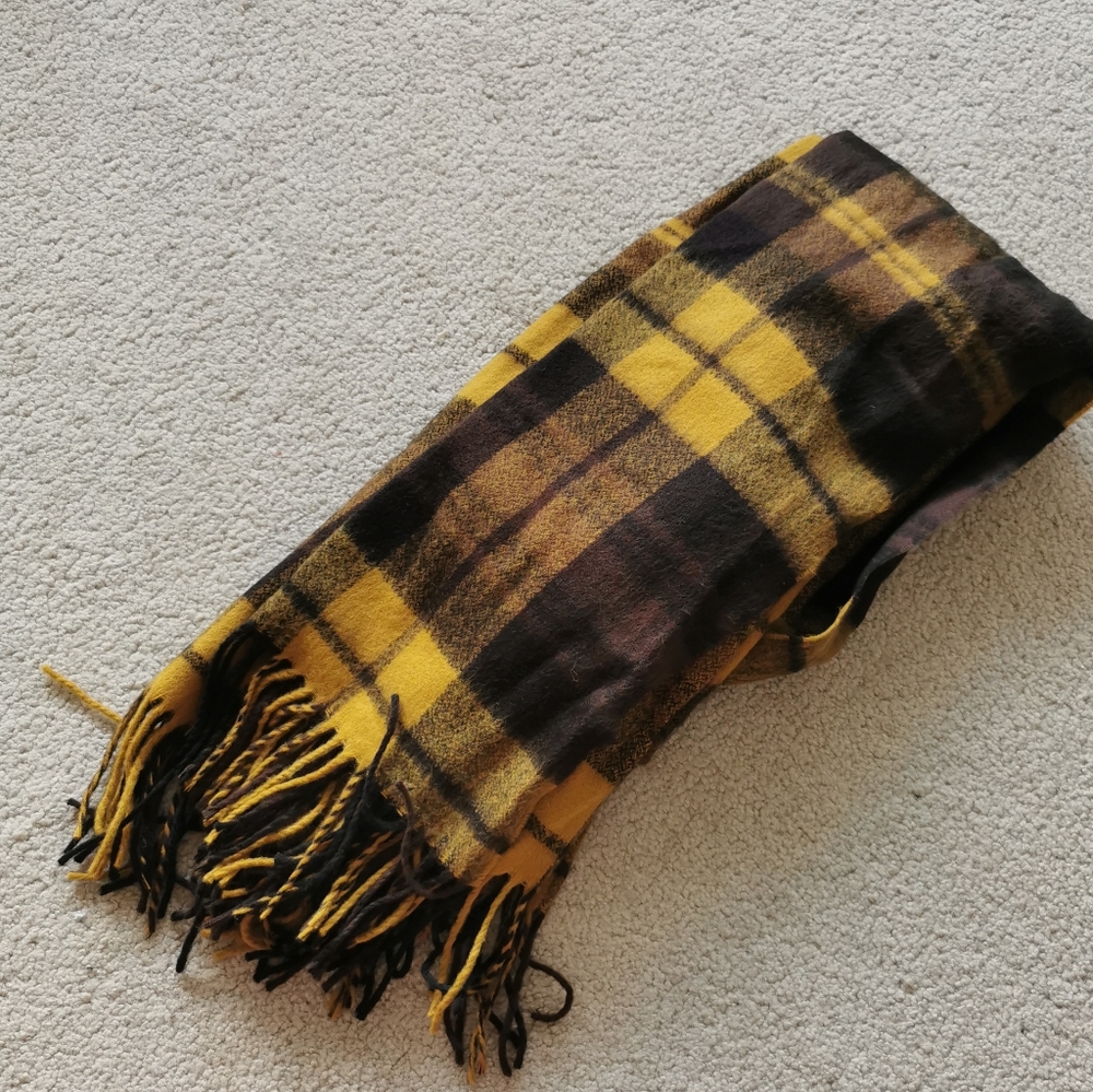 Cute Yellow Black check Scarf